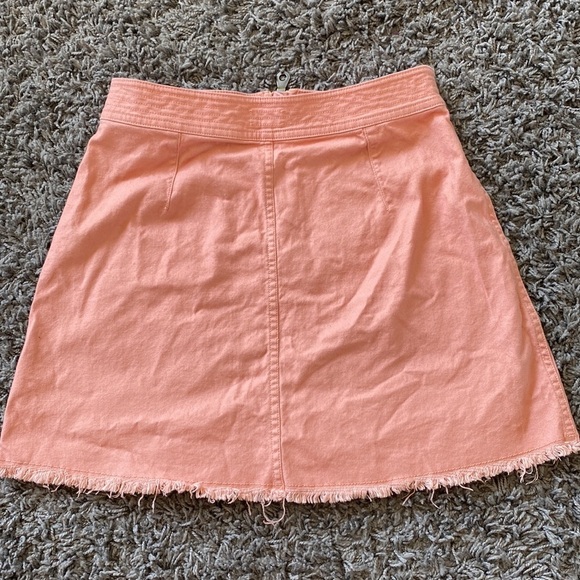Madewell Zip Front A Line Skirt Frayed Hem Mini Size 0 - Picture 8 of 14